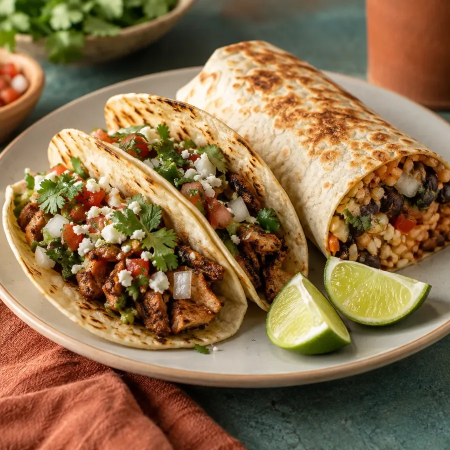 Editorial-style illustration representing the Tacos & Burritos category